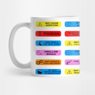 prescription warning labels Mug